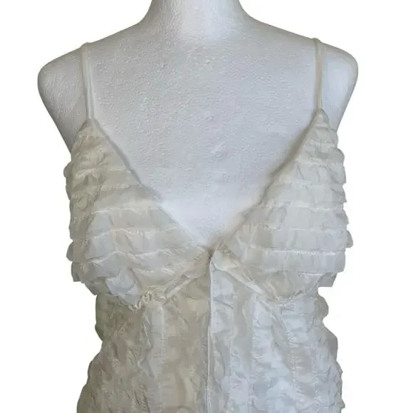 Lisa Say Gah Sz S Ivy Top Vanilla Ruffle Tank Top - Picture 5 of 16